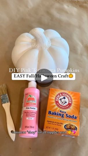 214 reactions · 28 shares | Easy DIY pink terracotta pumpkins 🎃 these make the cutest fall decorations for your home and they’re so simple to make! 🎃   What you will need:  - baking soda  - acrylic craft paint(I used quick drying)  - paint brush  - ceramic pumpkins   🛒 you can shop all of the supplies I used at the top of my page in my bio in my LTK (follow me there too to browse and save your favorites + be notified when prices drop!)👏🏽  Directions:   🎨Mix paint with baking soda until it’s the consistency you’re wanting. I did about a 1/4 cup - wanting it to be a thicker consistency. Paint pumpkin and let dry completely before putting it on your table or furniture.   💖 Follow for more easy holiday diys, holiday recipes seasonal decor, and holiday ideas! 🎃👻✨ .  #diypumpkins #terra Paint Ceramic Pumpkins Ideas, Diy Ceramic Pumpkin Painting, Pink Pumpkin Ideas Painting, Acrylic Painted Pumpkins, Painting Ceramic Pumpkins, Pink Pumpkins Painting, Easy Painting Pumpkins Ideas Diy, Painting Pumpkins Ideas Diy Girly, How To Paint A Pumpkin