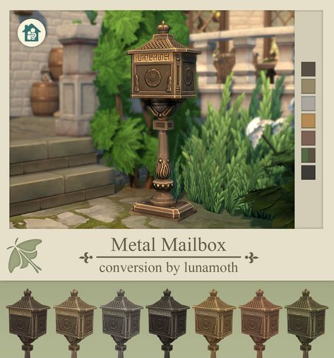 Sims 4 Cc Celestial Decor, Sims4 Mailbox Cc, Sims 4 Mailbox Cc, Maxis Match Cc Furniture, Sims 4 Decades Challenge, Cc Patreon, Sims Medieval, Metal Mailbox, Growing Together