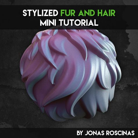 Tutorial: Stylized Fur & Hair in ZBrush Game Modeling, Zbrush Tips, Zbrush Hair, Hairstyles For Characters, Blender Tips, Zbrush Models, Drawing Hairstyles, Zbrush Character, Zbrush Tutorial