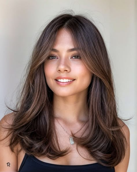 Straight Layered Haircuts Medium, Light Layers Haircut Medium, Dream Haircut, Medium Hairstyles For Women, Haircuts With Layers, Medium Length Hair With Bangs, Haircuts For Medium Length Hair, Medium Layered Haircuts, Brown Hair Inspo