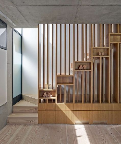 Glebe+House+by+Nobbs+Radford+Architects Wooden Staircase Design, House Staircase, Escalier Design, Home Stairs Design, Staircase Railings, Wooden Staircases, Living Room Partition Design, Wooden Stairs, Room Partition Designs