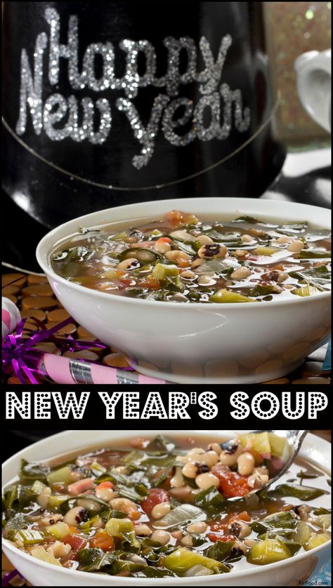 The ingredients in this soup are supposed to bring you lots of good fortune in the new year! New Year’s Eve Soup Ideas, New Years Soup Recipe, New Years Eve Soup Recipes, New Years Soup Good Luck, New Year’s Day Soup, Nye Soup, New Years Day Soup, New Years Soup, New Year Soup