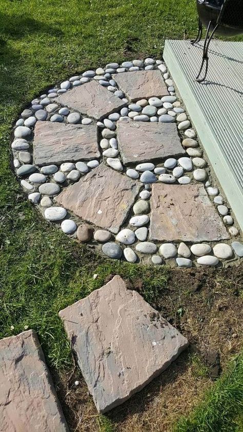 How To Make Lava, Stone Driveway, Stone Patio, Rock Garden Design, Mini Pool, Garden Floor, Rock Garden Landscaping, Garden Art Sculptures Diy, Garden Art Projects