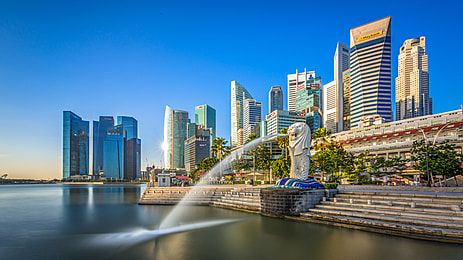 Singapore City, Visit Singapore, Indoor Waterfall, Popular Travel Destinations, Landmark Buildings, Exotic Beaches, Singapore Travel, Gardens By The Bay, Nature Trail