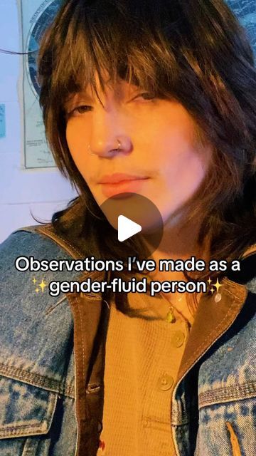 126K views · 33K likes | august_skyz on Instagram: "My ‘PERSONAL’ observations as a  ✨Gender-fluid Person✨ . . .  #genderfluid #fyp #theythem #fy #hehim #sheher #trans #transgender #nonbinary #enby #lgbtq #fem #masc #feminineenergy #masculinity #genderexpression #foryou" Gender Fluid Person, Fem Nonbinary Aesthetic, Ftm Poems, Gender Fluid Style, How To Look Masculine As A Girl, Short Haircuts Nonbinary, Gender Disphorphia, Gender Fluid Character, Gender Bender Comic