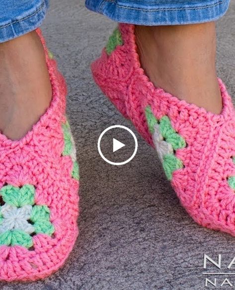 How to Crochet Granny Square Slippers - DIY Tutorial Soft Shoes Booties Bedroom Slipper for Adults Granny Square Slippers Free Pattern, Crochet Slippers From Rectangle, Crochet Slippers Adult Free Pattern Easy, Crochet Granny Square Slippers Free Pattern, Granny Square Crochet Slippers Free Pattern Easy, Granny Slippers Crochet, Crochet Bedroom Slippers, How To Crochet Slippers For Beginners Video Tutorials, Crochet House Slippers Womens