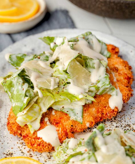 Air Fryer Chicken Caesar Cutlets - Chefjar Chicken Caesar Cutlets Tipsy Housewife, Chicken Ceasar Cutlets, Chicken Ceasar Cutlet, Caesar Salad Chicken Cutlet, Chicken Ceaser Cutlets, Crispy Chicken Ceaser Cutlets, Chicken Caesar Cutlets, Chicken Cutlet Air Fryer, Chicken Cesar Cutlet