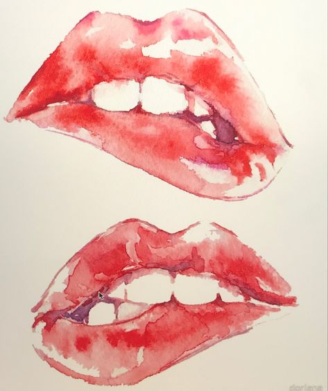 Mouth Painting, Lips Painting, Portrait Photography Women, Art Tutorials Drawing, Watercolor Portraits, Sketchbook Art Inspiration, Moleskine, Art Sketchbook, Drawing Tutorial