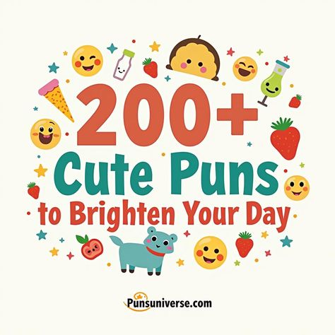 Unleash the laughter with our collection of 200+ cute puns that are sure to tickle your funny bone! Whether you’re looking to uplift your mood or spice up your chats, these wordplay wonders are just the thing. Get ready to pun and have some fun! 🌟😂 #puns #funny #humor #wordplay #spreadjoy #smilemore #laughoftheday Puns About Love, Cheesy Puns For Boyfriend, Cute Puns Motivation, Cute Puns Humor, Romantic Puns, Funny Love Puns, Positive Puns, Encouragement Puns, Ocean Puns