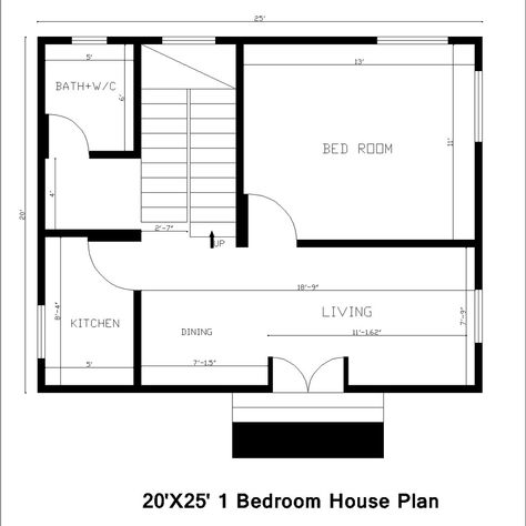 20'x25' 1 Bedroom House Plan | Compact Village Home Design | Download Blue Explore this practical 20'x25' 1 bedroom house plan, perfect for a cozy village home. This compact design is ideal for small families or individuals seeking an efficient living space. Download the blueprints to begin your home-building project. The plan includes detailed specifications, cost estimates, and door/window sizes according to Indian standards. For more house plans and expert advice, visit rjmcivil 1 bedroom... Village Home Design, Cozy Village, 1 Bedroom House Plans, 1 Bedroom House, Village Home, Window Sizes, Bedroom House, Bedroom House Plans, Door Window