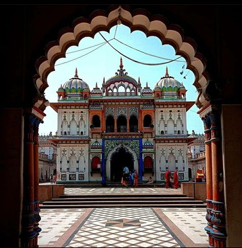 Janakpur Temples, Janaki Temple, Sita Photo, Ram Sita Photo, Temple Drawing, Ram Sita, Board Pictures, India Architecture, Vision Board Pictures