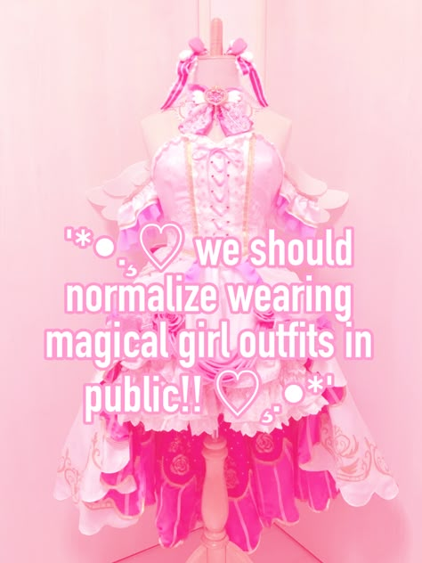 Harmony And Horror Gloria, Cute Whispers, Dress To Impress Magical Girl, Pink Magical Girl Outfit, Madoka Magica Whisper, Magical Girl Outfit, Magical Girl Aesthetic, Pink Girly Whispers, Pink Fairy Kei Mini Dress