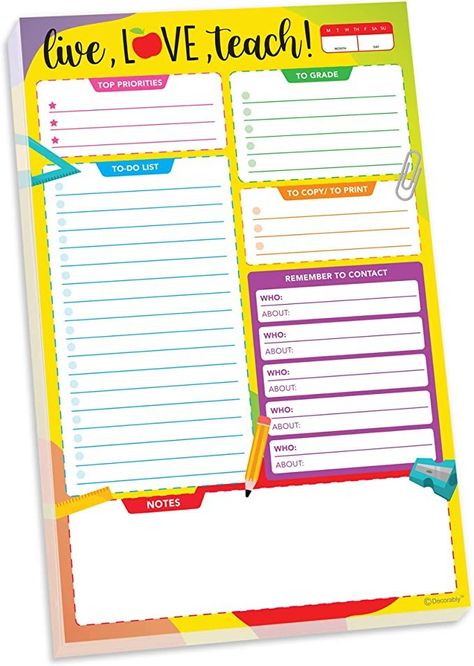 Stationary For Teachers, Notepad For Teacher, Teacher To Do List, Teacher Stationary, Teacher Items, Teacher Classroom Supplies, To Do List Notepad, Teacher Notepad, School Supplies For Teachers