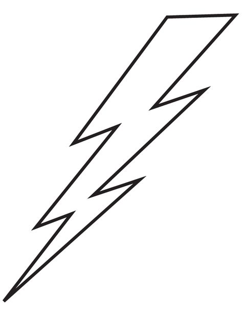 Lightning Bolt Stencil, Lightning Bolt Template, Lightning Bolt Outline, Lighting Bolt Drawing, Cartoon Lightning Bolt, Lightning Bolt Drawing, Lightning Drawing, Peter Pan Coloring Pages, Lightning Bolt Tattoo