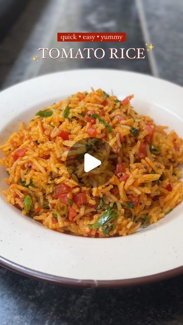 South Indian Rice Recipes, Tomato Rice Indian, Easy Tiffin Recipes Indian, South Indian Lunch Recipes, Tiffin Recipe Indian, Lunch Ideas Indian, Quick Lunch Ideas, Tiffin Ideas, Tiffin Recipes