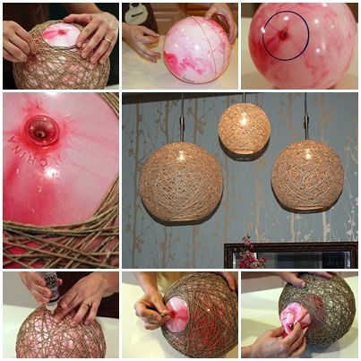 I think many guys will love the natural look of the hemp. Depending on your preferences, you can create balls of any size and color. If make string lamps using balloons, you will get oval lamp shades; If make string lamps using balloons, you will get  perfectly round lamp shades. … Diy Round Lamp Shade, Patio Furniture Inspiration, Oval Lamp, Diy Pendant Lamp, Round Lamp Shade, Square Lamp Shades, Lamp Shade Frame, Antique Lamp Shades, Pallet Patio Furniture