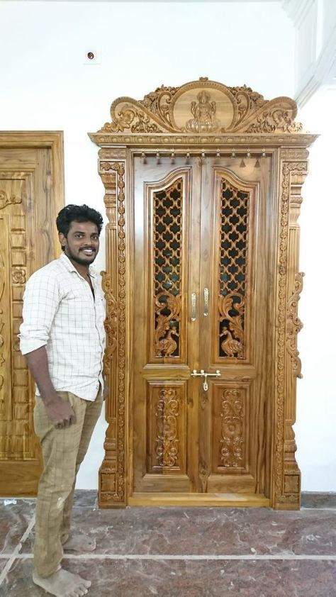 Pooja Arch Designs, Latest Pooja Room Designs, Latest Door Designs, Arch Designs For Hall, Pooja Door, Spiral Stairs Design, Pooja Door Design, Puja Mandir, Interior Design Help