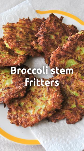 SBS Food on Instagram: "Save your broccoli stems and get shredding for a low waste alternative to zucchini. Top with eggs, add to a salad, a grazing board or just snack as-is. Find @cammienoodle’s recipe at the link in our story highlights or search ‘broccoli stem fritters SBS’. 🥦 #broccolistem #fritter #snacks" Broccoli Stem Fritters, Brocolli Stems Recipe, Broccoli Stems Recipes, Broccoli Stem Recipes, Vegetable Fritters, Fodmap Friendly Recipes, Broccoli Stalk, Fried Broccoli, Broccoli Stems