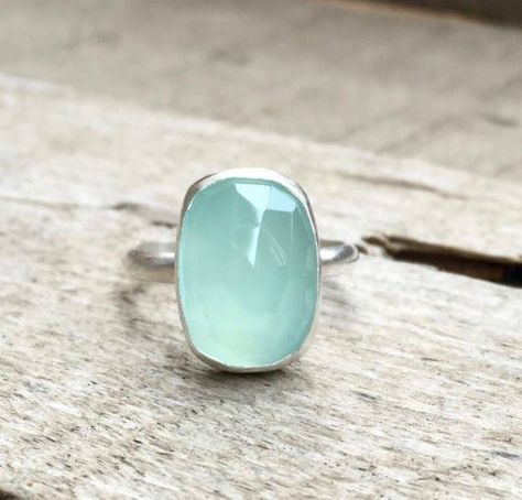 Boho Rocker, Rectangle Cushion, Roman Jewelry, Chalcedony Ring, Versatile Jewelry, Aqua Chalcedony, Statement Ring Silver, Pretty Jewelry, Shiny Things