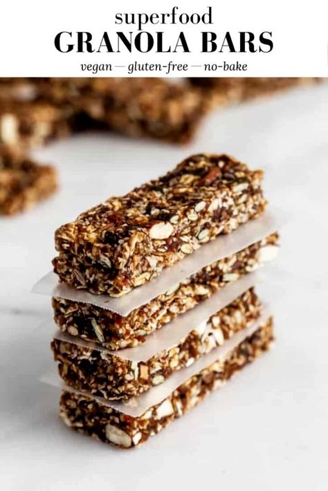 Bake Bar, Superfood Granola, Healthy Nuts And Seeds, Vegan Granola Bars, Organic Granola, No Bake Granola Bars, Vegan Granola, Healthy Granola Bars, Baked Granola