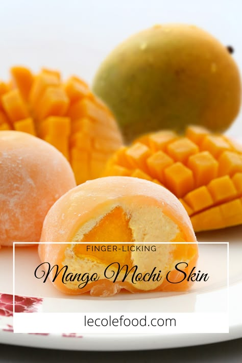 Riceball Recipes, Lychee Mochi, Mango Mochi Recipe, Mochi Art, Mochi Skin, Mango Mochi, Mochi Recipe, Mochi Cake, Hawaii Food