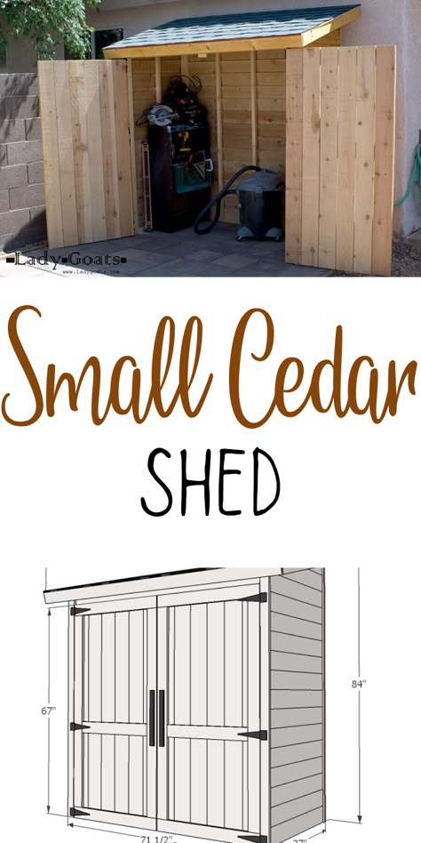 Outdoor Closet, Cedar Shed, Yard Sheds, Backyard Storage Sheds, Diy Storage Shed, Outdoor Shed, Outside Storage, Garden Tool Shed, Backyard Storage