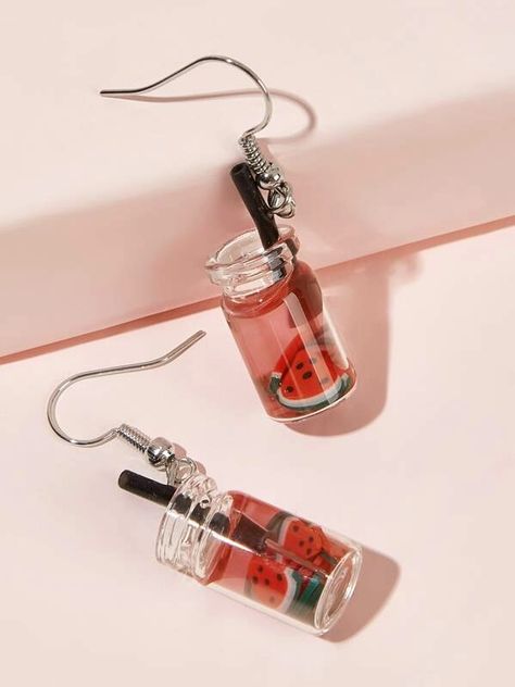 Crazy Earrings, Mason Jar Drinks, Weird Jewelry, Cocktail Earrings, Quirky Earrings, Food Earrings, Funky Earrings, Magical Jewelry, Mini Things