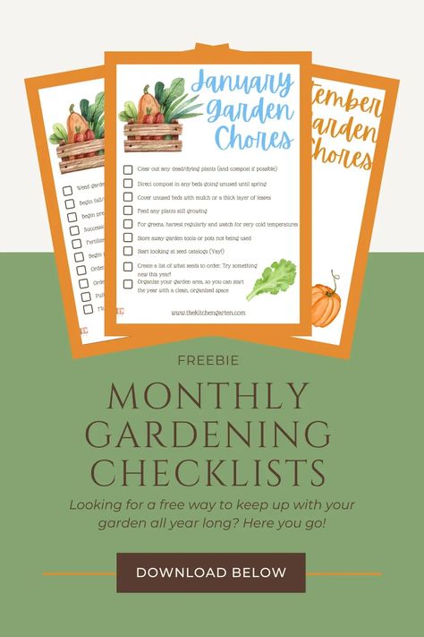 Download these free monthly garden checklists to keep you on track with garden chores that need to be done each month! These free printables can be downloaded and used year after year! Garden Checklist, Monthly Printable, Vegetable Garden Diy, Garden Calendar, Best Perennials, Seed Catalogs, Edible Landscaping, Printable Checklist, Garden Journal