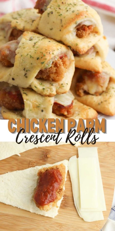 Chicken Parmesan Crescent Rolls - Dine Dream Discover Hungover Dinner Ideas, Korean Fashion Trousers, Crescent Roll Recipes Dinner, High Waist Joggers, Crescent Recipes, Crescent Roll Recipes, Chicken Parm, Harem Pants Women, Football Food