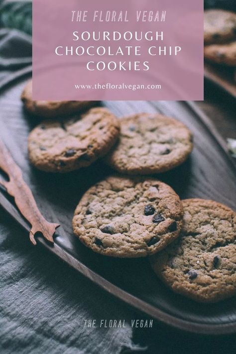 Sourdough Chocolate Chip Cookies, Sourdough Cookies, Chocolate Chip Cookies Vegan, Vegan Cookies Recipes, Chocolate Chip Cookies Recipe, Vegan Dark Chocolate, Cookies Vegan, Sourdough Discard, Sourdough Baking