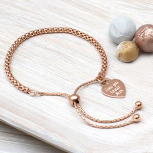 Personalised Jewellery | Engraved Gifts | notonthehighstreet.com Personalized Gold Jewelry, Rose Gold Charms, Bracelets Design, Bracelets Gold, Vermeil Jewelry, Pretty Bracelets, Rose Gold Bracelet, Yellow Gold Bracelet, Gorgeous Bracelet