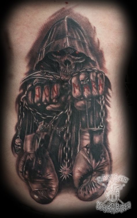 grim reaper con guantes de boxeo Tattoo Boxing, Boxing Tattoo, Boxing Tattoos, Tattoo Skulls, Forearm Sleeve, Forearm Sleeve Tattoos, Christmas Scenery, Grim Reaper, Tattoo Drawings