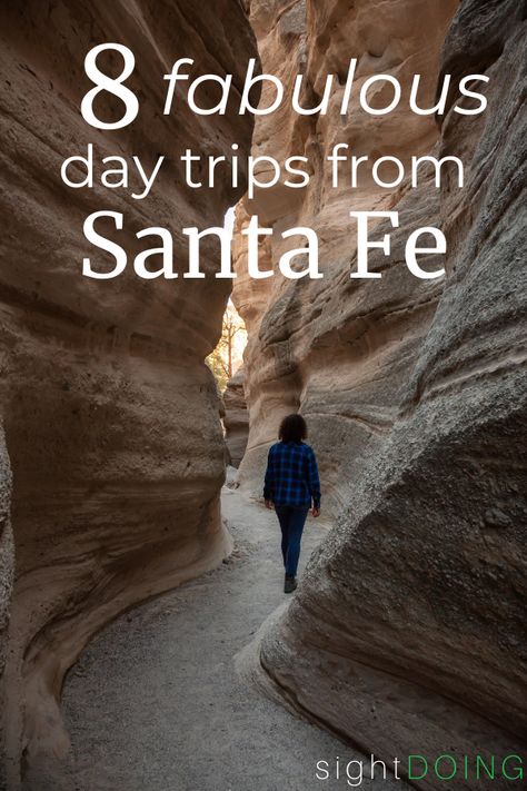 Add some zip to your trip! Although Santa Fe itself is lovely, these 8 best day trips will show you the best of the region. North Central New Mexico is a great base for hiking, history, hot springs, and even skiing! Check out scenic drives, stops like Taos and Albuquerque, plus national monuments that are sure to impress. My two favorites are likely destinations you've never heard of despite being less than a one hour roadtrip away. Things To Do In Taos New Mexico, New Mexico Style Clothing, Things To Do In Santa Fe, Santa Fe New Mexico Outfits, Things To Do In Santa Fe New Mexico, New Mexico Travel, Santa Fe New Mexico, Sante Fe New Mexico, New Mexico Vacation