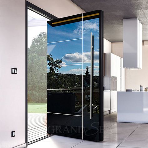 Pivot Doors Entry, Modern Entrance Door, Single Door Design, Main Entrance Door Design, Luxury Exterior, Pivot Door, Grill Door Design, Modern Entry, Door Design Images