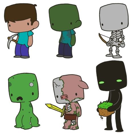 Minecraft Kawaii, Minecraft Cartoon, Mobs Minecraft, Cartoon Zombie, Minecraft Stickers, Minecraft Comics, Minecraft Theme, Minecraft Drawings, Minecraft Pictures