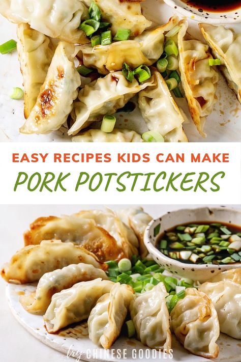 Beef Potstickers Recipe, Easy Potstickers Recipe, Meals With Potstickers, Dinners Kids Can Make, Fast Easy Healthy Meals, Pork Potstickers, Meals Kids Can Make, Canned Pork Recipes, Sourdough Potstickers