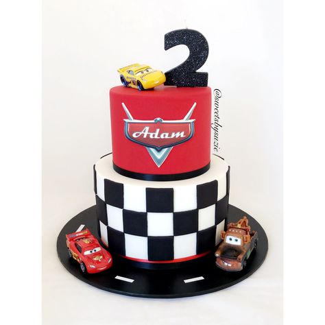 Cars Second Birthday Cake, Lightning Mcqueen 1st Birthday Cake, Cars Disney Birthday Cake, Cars The Movie Cake, Cars Movie Cake Ideas, Cars First Birthday Cake, Pixar Cars Birthday Party Cake, Cars Movie Birthday Cake, Cars Theme Birthday Party Cake