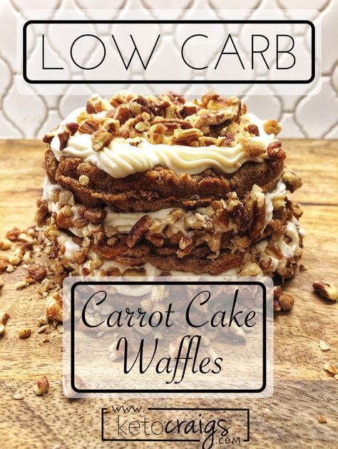 Chalaffles Recipes, Keto Munchies, Bariatric Keto, Keri Recipes, Carrot Cake Waffles, Keto Carrot Cake, Waffle Ideas, Cake Waffles, Low Carb Carrot Cake