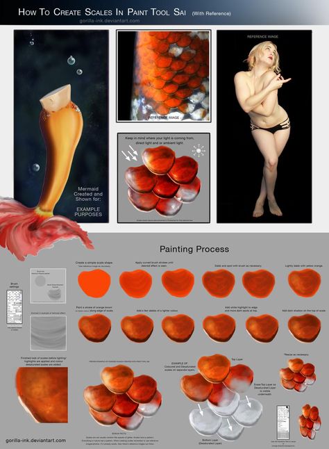 How To Create Scales (With Reference) by goRillA-iNK on DeviantArt Exercise Results, Gorilla Ink, Lips Tutorial, Sliced Fruit, Scale Drawing, Coloring Tutorial, Digital Painting Tutorials, Mermaid Scales, Witchy Vibes