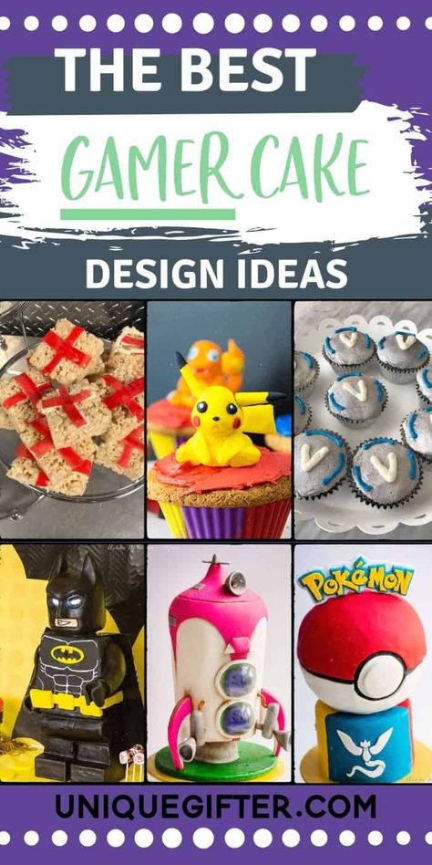 Find inspiration from this list of gamer birthday cake design ideas - Pokemon Go, Batman, Minecraft, there's something for everyone. | Kid's Birthday Party Ideas | Cupcake and Homemade cake tutorials | Birthday Parties Gamer Cake Ideas Boys, Gaming Cupcakes, Video Game Cupcakes, Batman Minecraft, Birthday Cake Design Ideas, Gamer Birthday Cake, Video Game Cake, Controller Cake, Gamer Cake