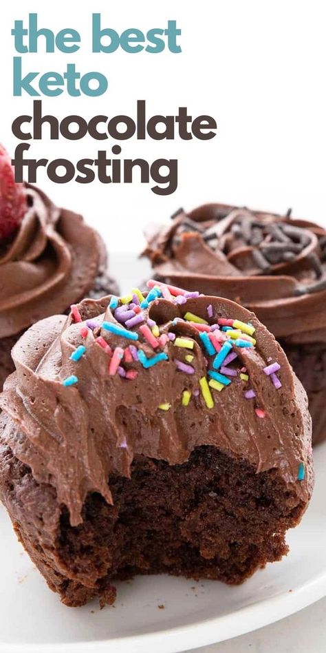 Look no further for the perfect keto chocolate frosting. This sugar-free recipe is smooth and creamy, with rich chocolate flavor. And it takes only 10 minutes to make! Keto Chocolate Frosting, Best Chocolate Frosting Recipe, Chocolate Frosting Recipe, Sugar Free Frosting, Keto Snacks Easy, Keto Cupcakes, Low Carb Holiday, Keto Baking, Chocolate Frosting Recipes