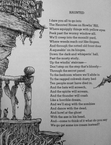 Shel Silverstein <3 Haunted Poems, Uil Oral Reading Poems, Haunting Poems, Spooky Poems, Halloween Poetry, Silverstein Poems, Shel Silverstein Poems, Halloween Poems, Childrens Poems