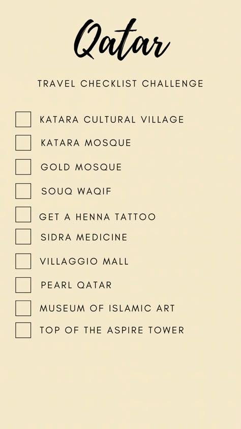 Doha Bucket List, Qatar Bucket List, Qatar Itinerary, Qatar Travel, Bucket List Travel, Travel Life Hacks, Travel Infographic, Holiday Travel Destinations, Top Places To Travel