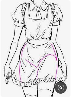 Maid Outfit, Makeup Eyes, Eyes Makeup, Anime Drawings Tutorials, Drawing Clothes, Anime Poses Reference, Anime Sketch, Drawing Base, Drawing Poses