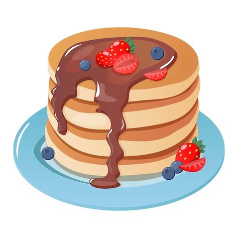 Hot Cakes Dibujo, Pancake Cartoon, Pancake Breakfast Ideas, Pancakes Drawing, Pancake Clipart, Cartoon Pancakes, Pancakes Ideas, Pancake Pictures, Pancake Drawing