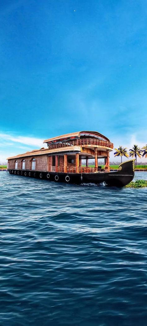 House Boat Kerala, Original Iphone Wallpaper, Kerala Houses, Nature View, Beach Wallpaper, Beautiful Landscape Wallpaper, Beautiful Photos Of Nature, Homescreen Wallpaper, Landscape Wallpaper