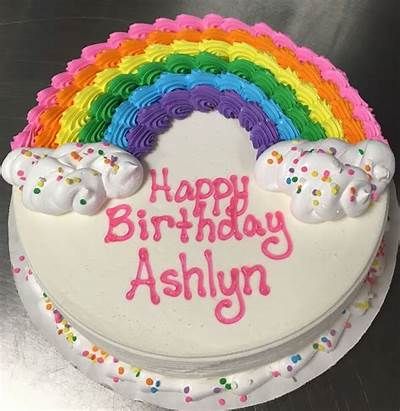 Dq Ice Cream Cake, Dq Ice Cream, Dq Cake, Round Birthday Cakes, Dq Cakes, Rainbow Cakes, Birthday Sheet Cakes, Unique Birthday Cakes, Rainbow Birthday Cake