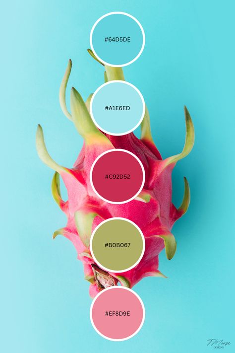 Use this beautiful color palette/color combo for inspiration on your next project #color #colorpallete #colorinspiration #colorcombos #colorcodes Dragon Fruit Color Palette, Pineapple Color Palette, Fruity Color Palette, Colorpallete Inspiration, Bright Retro Color Palette, Pink Color Palette Colour Schemes, Fruit Color Palette, Triadic Color Scheme, Rgb Palette