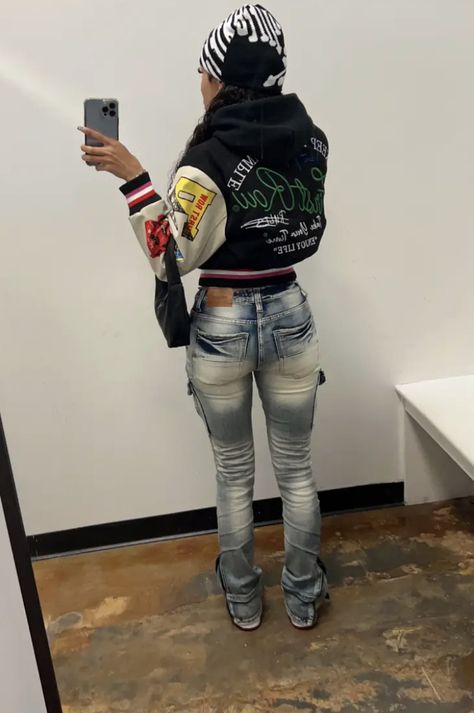 Stacked Pants Outfit, Brunch Winter Outfit, Stacked Jeans Outfit, Jeans Outfit Black Women, Fly Shi Only, Stacked Jeans, Stacked Pants, Outfit Black Women, Fasion Outfits