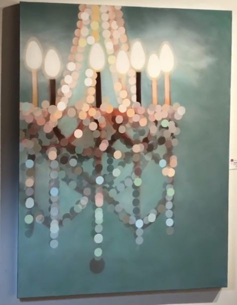 Rachelle Kearns, Preppy Art, Art And Painting, Arte Peculiar, Chandelier Art, Circle Painting, Soyut Sanat Tabloları, Tableau Art, Art Inspiration Painting